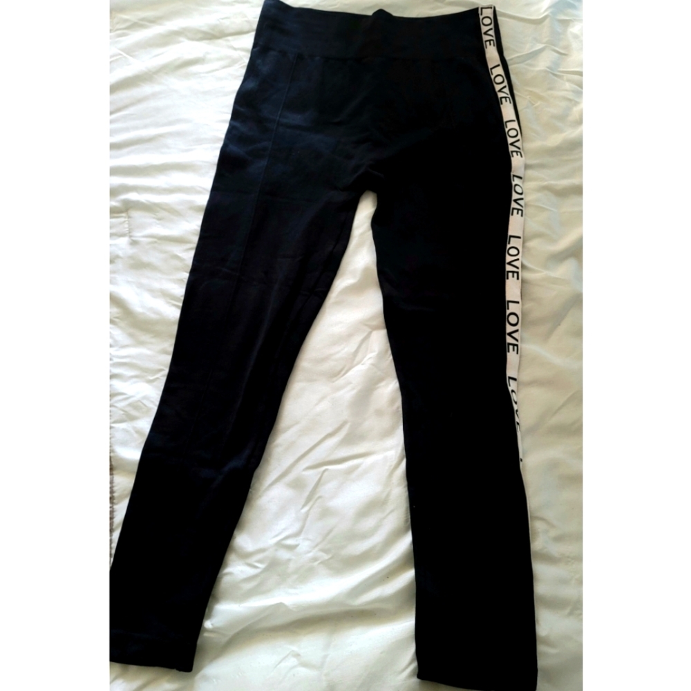 Feathers XL Black/white steipe love leggings